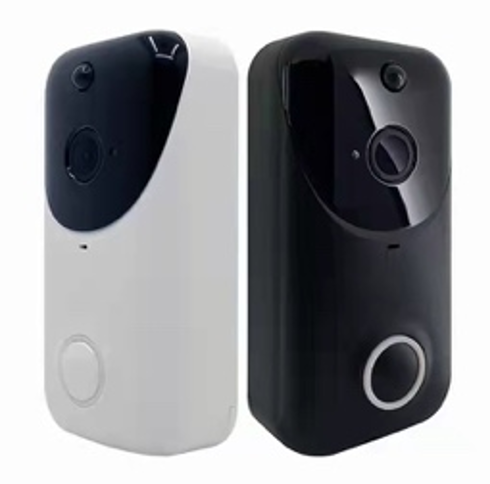 1080P Tuya Smart Baby Monitor, WiFi, Mobile App, PIR Human Detection, Two-Way Audio, Visual Alarm, Temperature Sensing, Doorbell Function, White